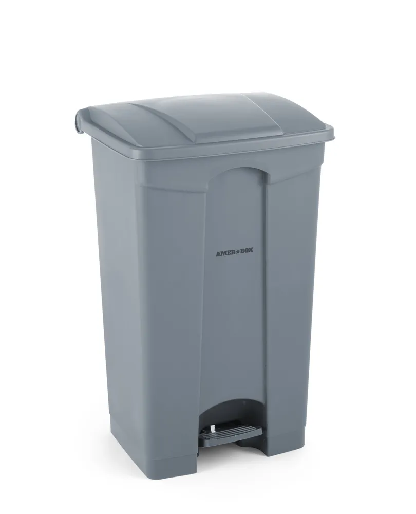 Poubelle à pédale, AmerBox, 68L, Gris clair, 490x410x(H)660mm