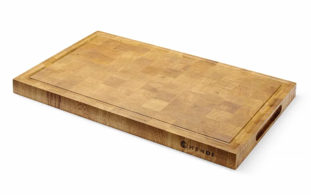 Planche de présentation en chêne, bois de bout, HENDI, 530x325x(H)35mm