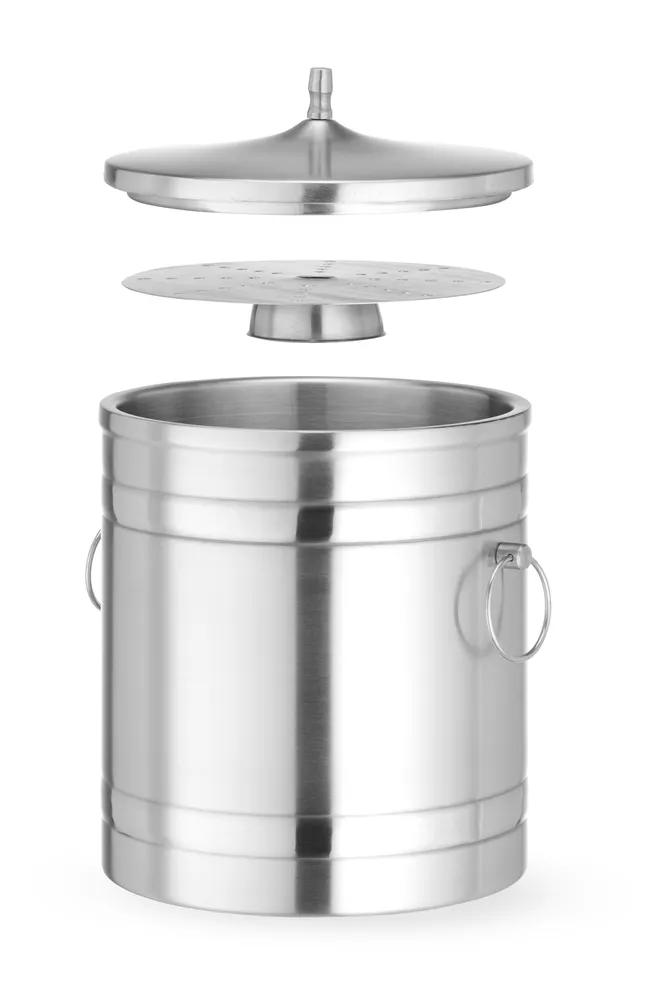Seau à glaçons double paroi, BarUp, 5L, Argent, ⌀200x(H)230mm