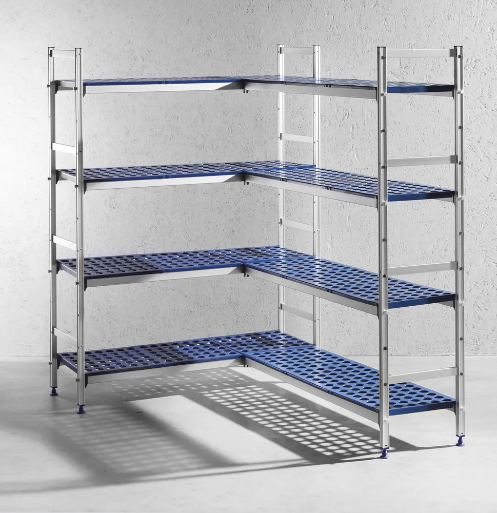 Rayonnage en aluminium pour bacs gastronormes, HENDI, 1120x355x(H)1685mm