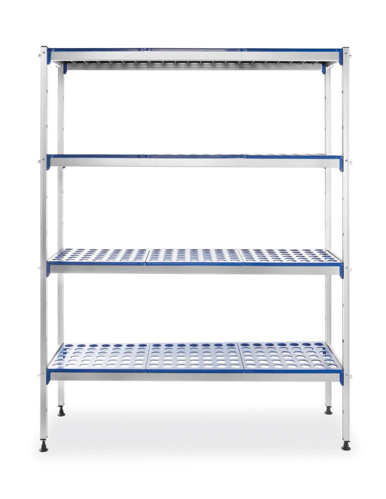 Rayonnage de stockage en aluminium , HENDI, 1280x405x(H)1685mm
