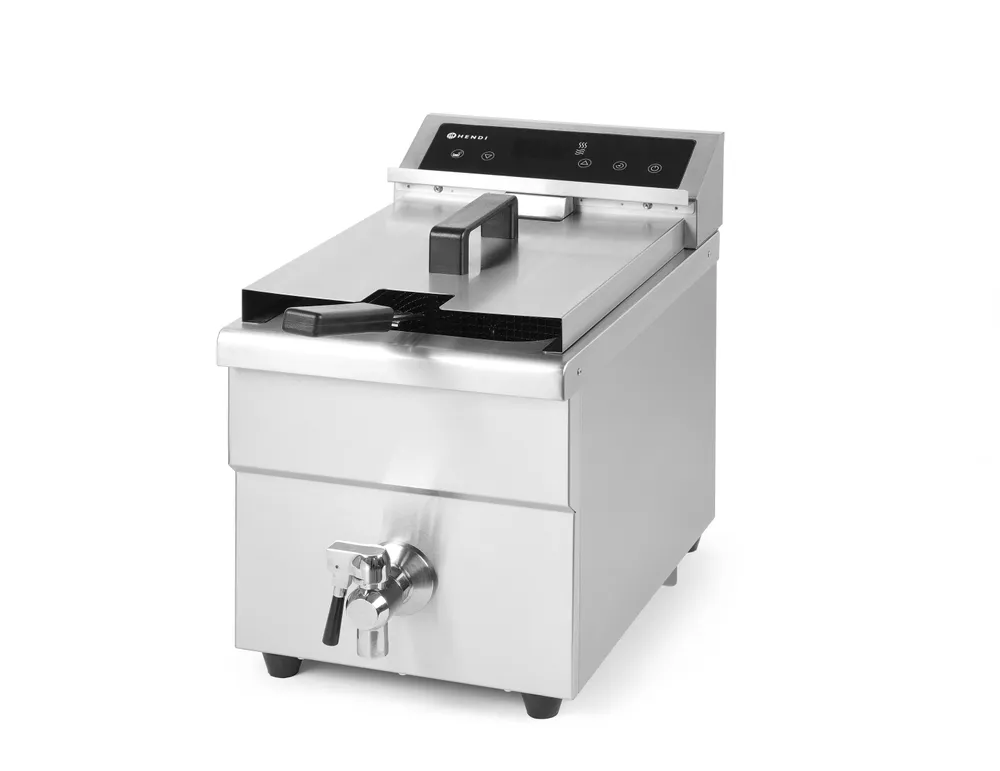 Friteuse à induction avec robinet de vidange - 8 l, HENDI, 8L, Gris clair, 230V/3500W, 288x619x(H)408mm