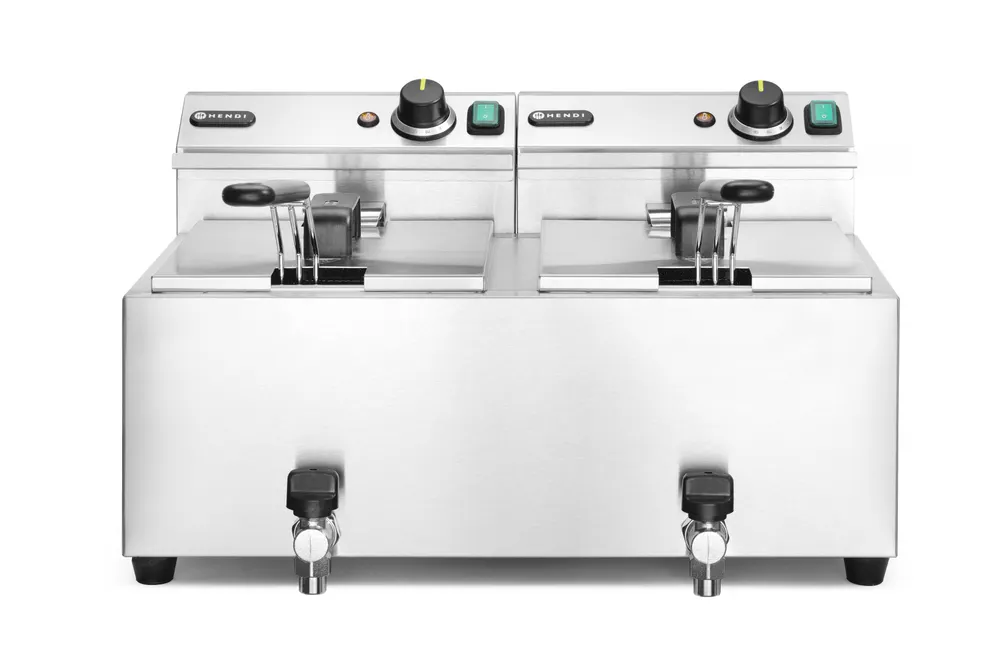Friteuse Profi Line avec robinet de vidange - 2 x 8 l HENDI 209301
