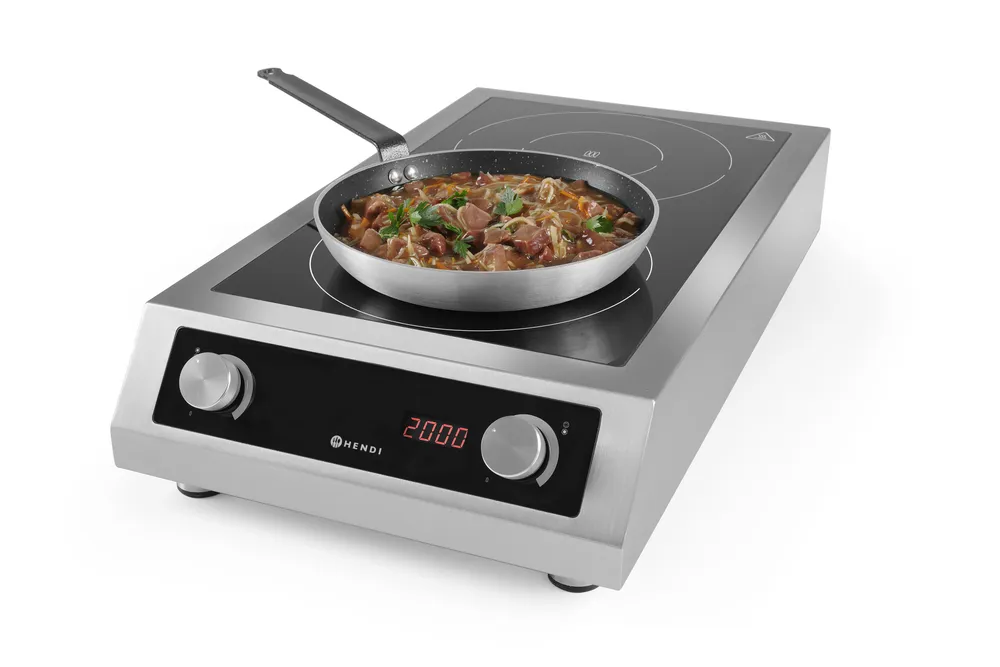 Plaque de cuisson à induction modèle 7000, HENDI, Profi Line, 400V/7000W, 405x700x(H)145mm