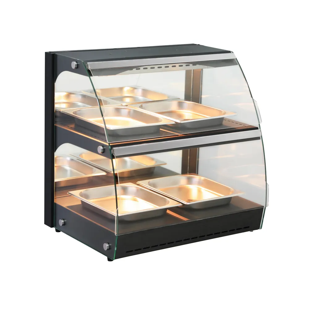 Vitrine de table chauffante quartz deux niveaux HENDI 233962