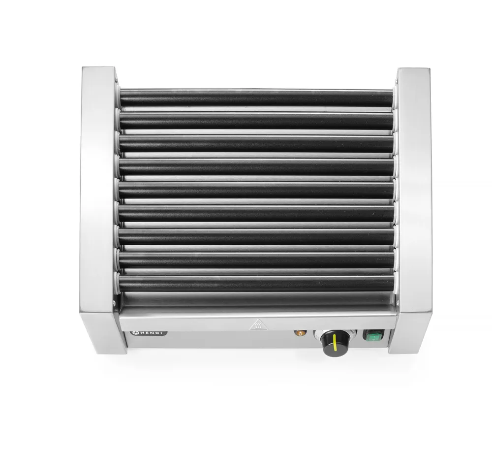 Grill roulant pour saucisses - Une zone, HENDI, 7 rouleaux, 230V/740W, 525x365x(H)176mm