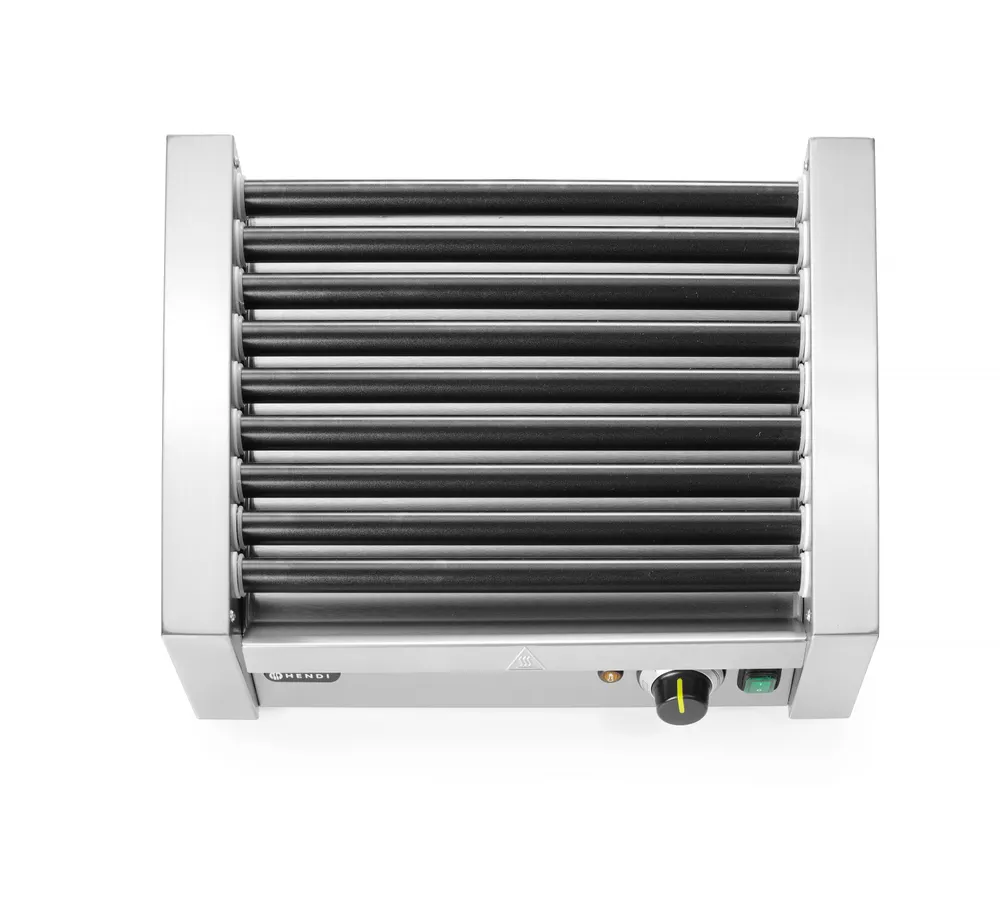 Grill roulant pour saucisses - Une zone, HENDI, 7 rouleaux, 230V/740W, 525x365x(H)176mm