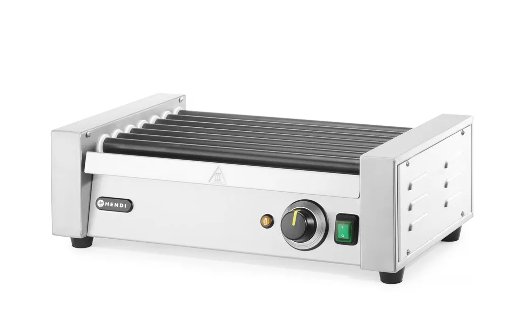 Grill roulant pour saucisses - Une zone, HENDI, 7 rouleaux, 230V/740W, 525x365x(H)176mm
