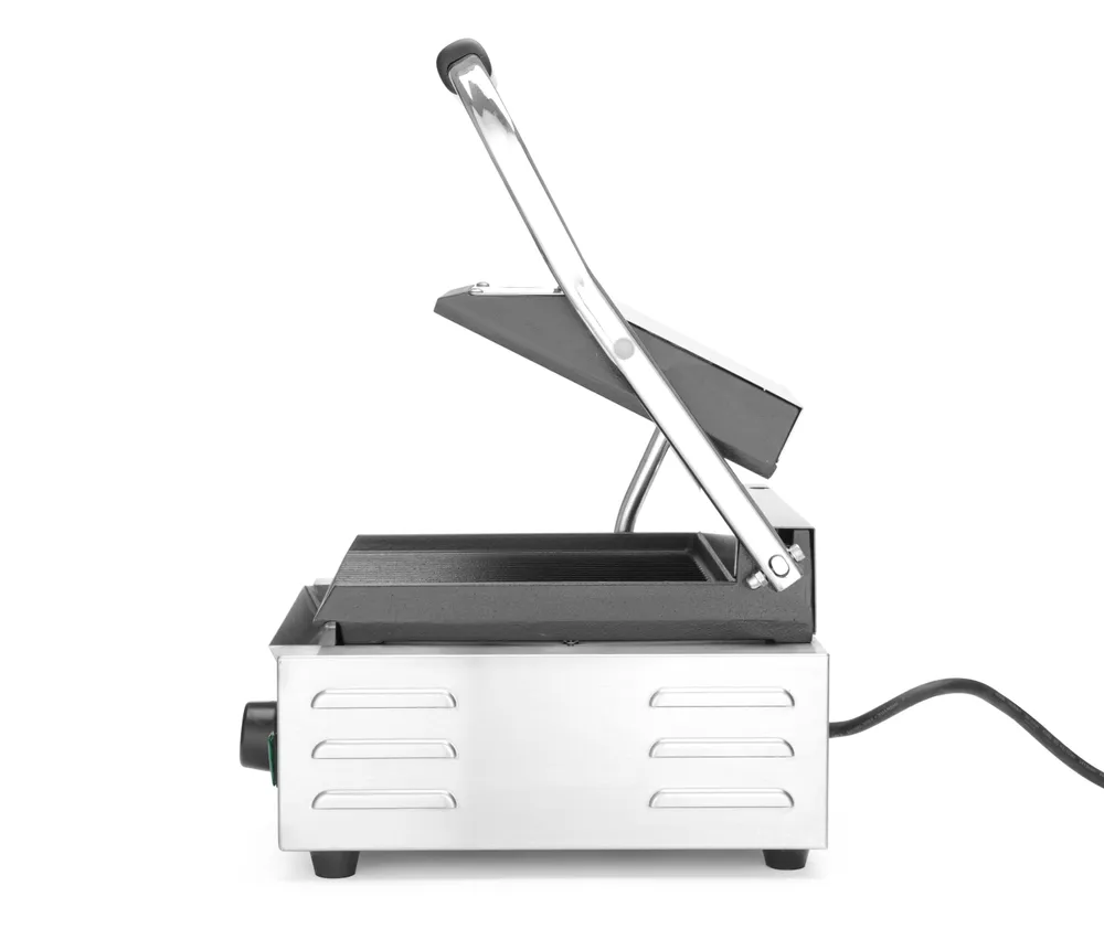Grill de contact - modèle simple, HENDI, dessus et dessous rainurés, 230V/1800W, 310x426x(H)210mm