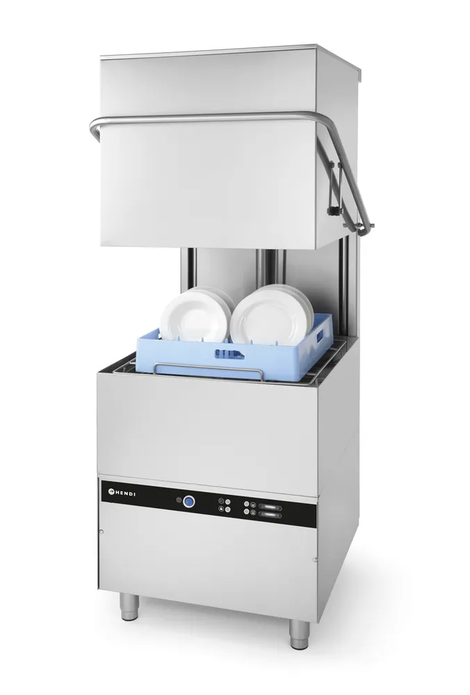 Lave-vaisselle à capot 50x50 - commande électronique, HENDI, avec pompe doseur produit lavage, 400V/8600W, 745x903x(H)1406mm