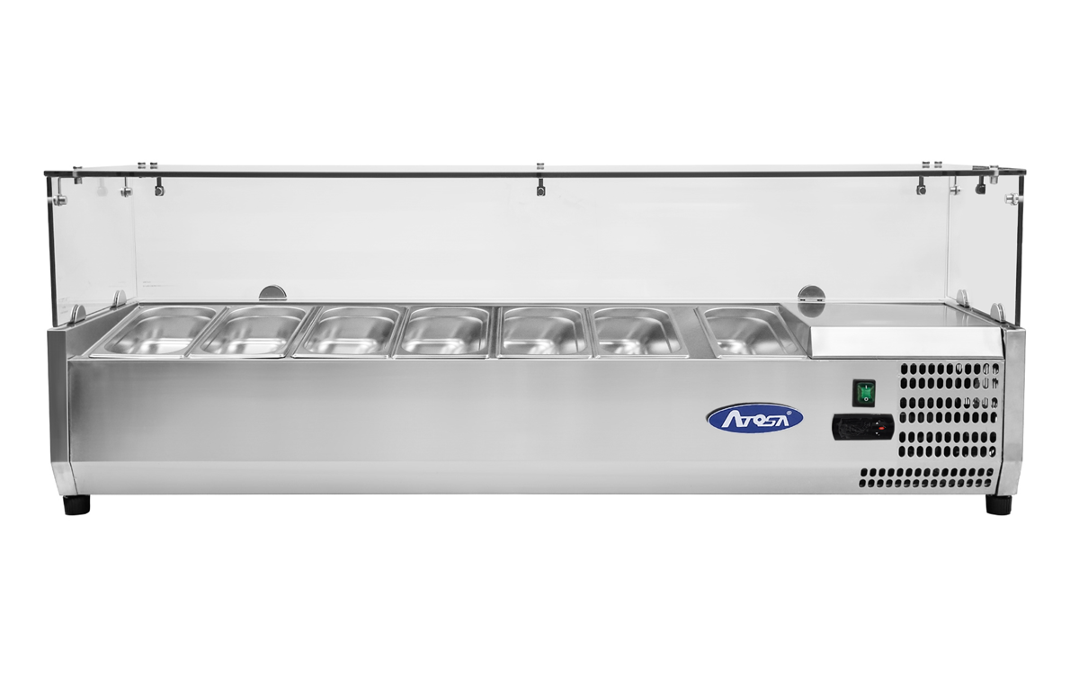 Saladettes à poser VRX1600/380 VITRE  DIM 1600x395x460 ATOSA ESL3886GR-V