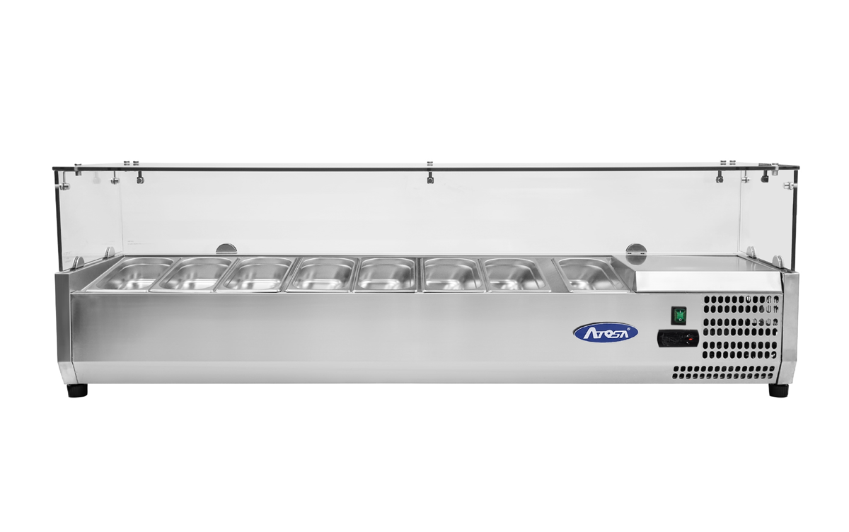 Saladettes à poser VRX1800/380 VITRE  DIM 1800x395x460 ATOSA ESL3888GR-V