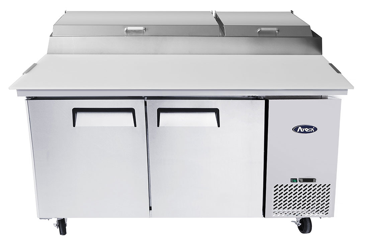 TABLE PREPARATION A PIZZAS 2 PORTES X9 BACS GN1/3 DIM 1702x840x1100 ATOSA MPF8202GR