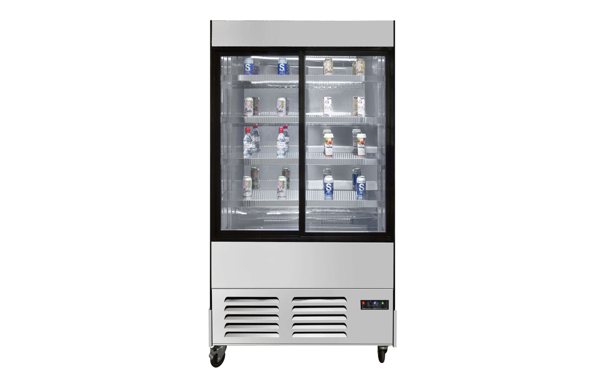 VITRINE MURALE 2 PORTES COULISSANTES 480L DIM 1000x610x1910 ATOSA YLM480B