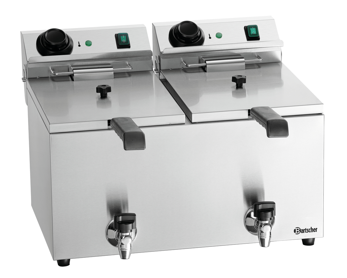 Friteuse électrique à poser MDI SNACK IV Plus commande digitale avec robinet de vidange- 8+8 litres - BARTSCHER - A162829
