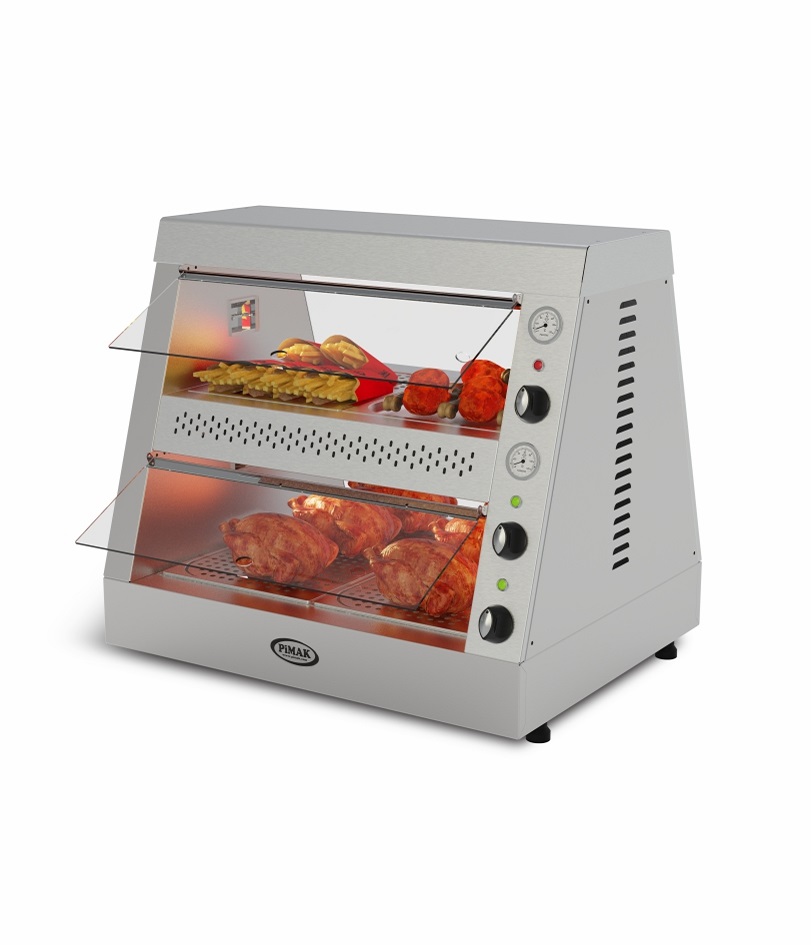 Vitrine de maintien chaud poulet frit 2 étages 2x GN1/1 + 2x GN 2/3 - PIMAK -  M00-T.1