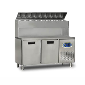 Table de préparation sandwich/ pizzas saladette haute 1 porte 196L - DAMPAK -  22TBF1S-PY70