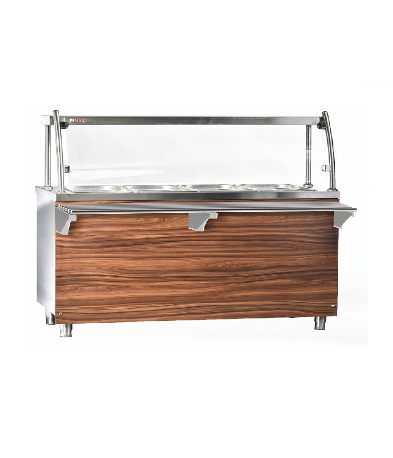 Bain Marie à eau 150cm 4 x GN1/1  à GAZ - PIMAK -  BE/M037-4S