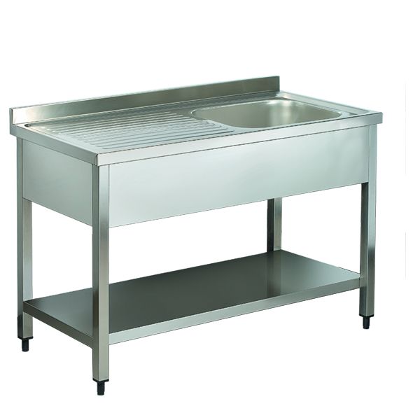 Plonge simple bac avec étagère basse 70x60cm - PIMAK - M028TPİMAK.07060.11