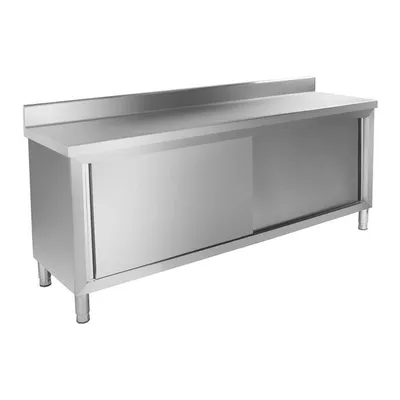 Soubassement en inox fermé avec portes coulisantes 160x60cm - PIMAK -  PİMAK.16060.52