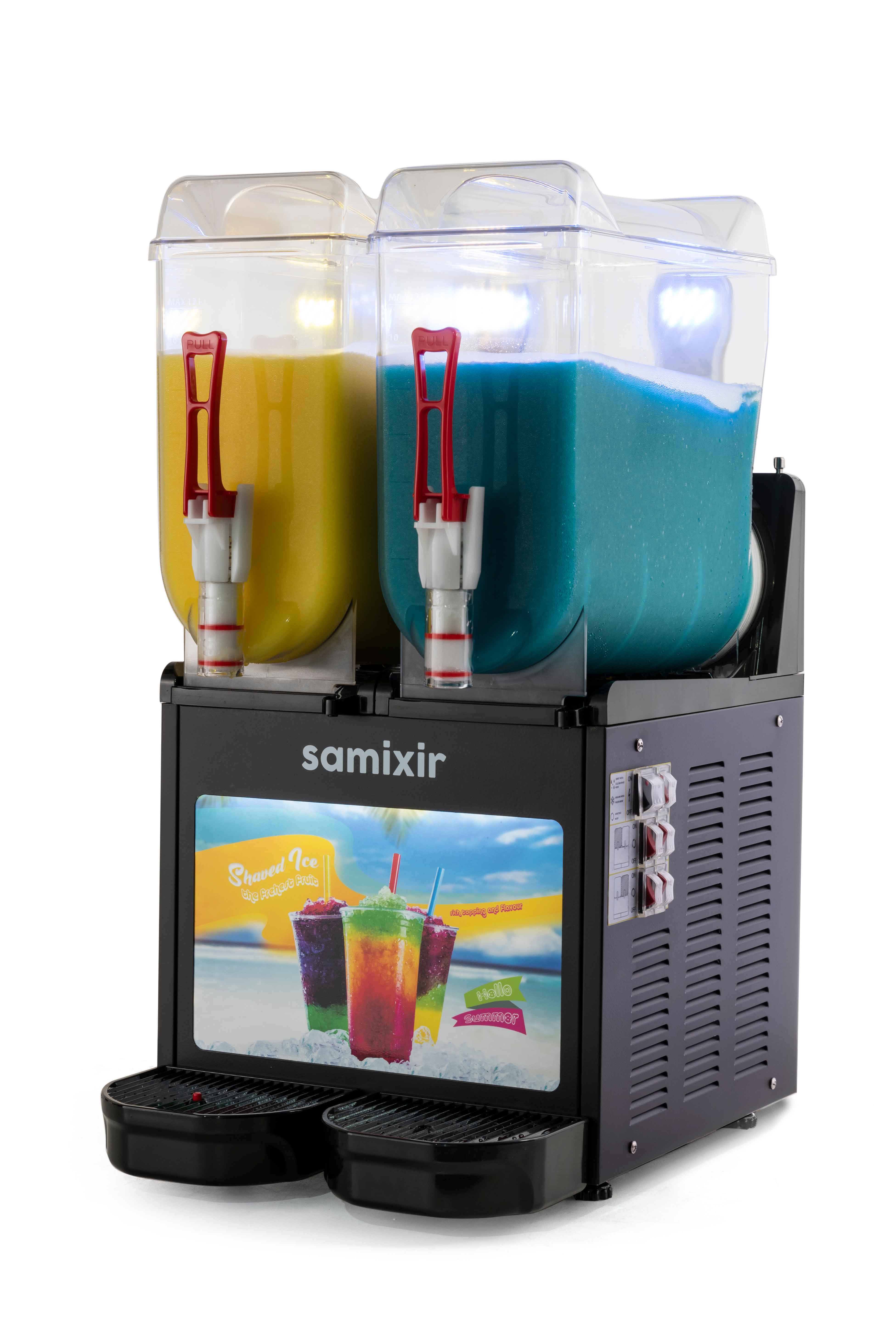 Machine à granita professionnelle double cuve noir 2 x 12 l Samixir - SLUSH24.BA
