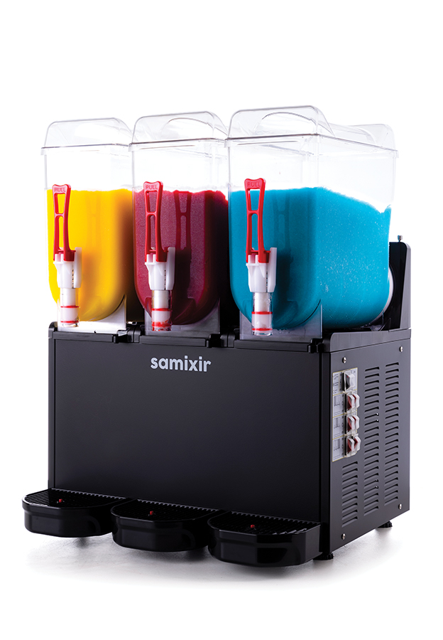 Machine à granita professionnelle triple cuve noir 3 x 12 l Samixir - SLUSH36.B