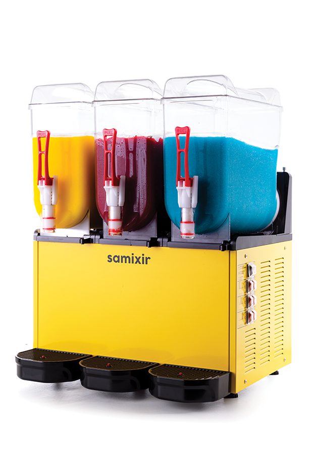 Machine à granita professionnelle triple cuve jaune 3 x 12 l Samixir - SLUSH36.Y