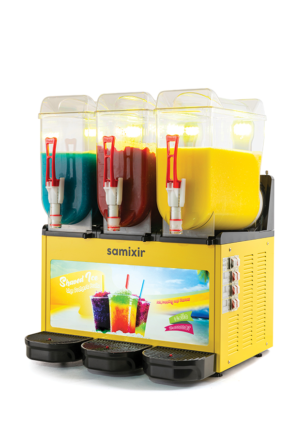 Machine à granita professionnelle triple cuve jaune 3 x 12 l Samixir - SLUSH36.YA