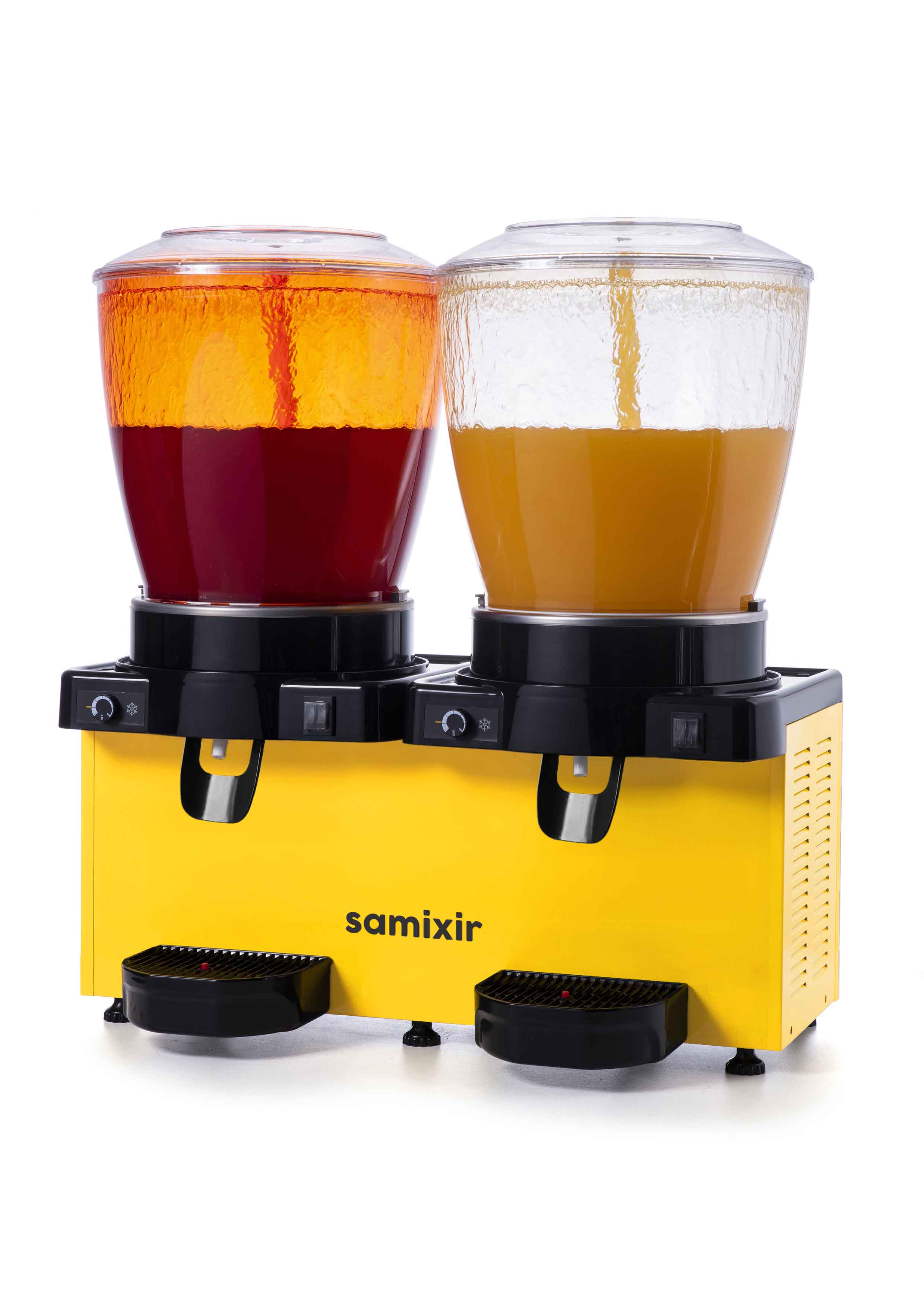 Distributeur de jus réfrigéré double cuve jaune 2 x 22 l Samixir - SS44.AY