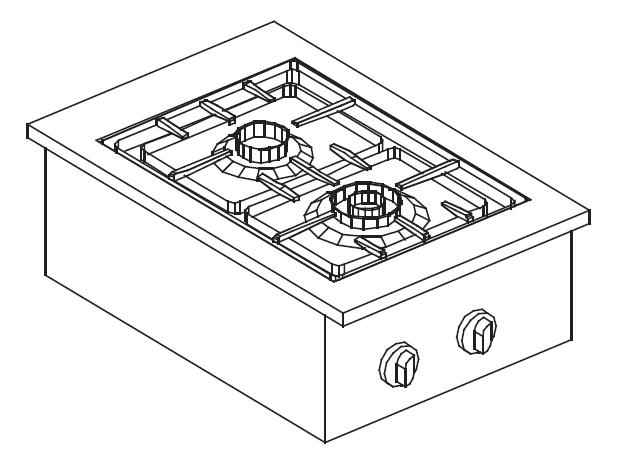 CUISINIÈRE À GAZ 2 BR. 9KW COMBISTEEL 7266.0005