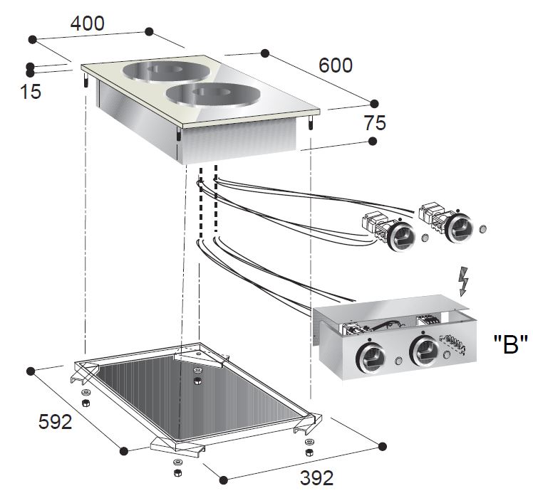 CUISINIÈRE ÉL. 2 PL. COMBISTEEL 7266.0025