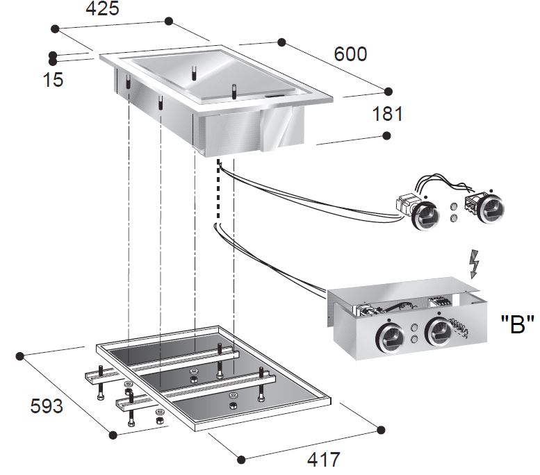 PLAQUES GRILL ÉL. LISSE 400V COMBISTEEL 7266.0045