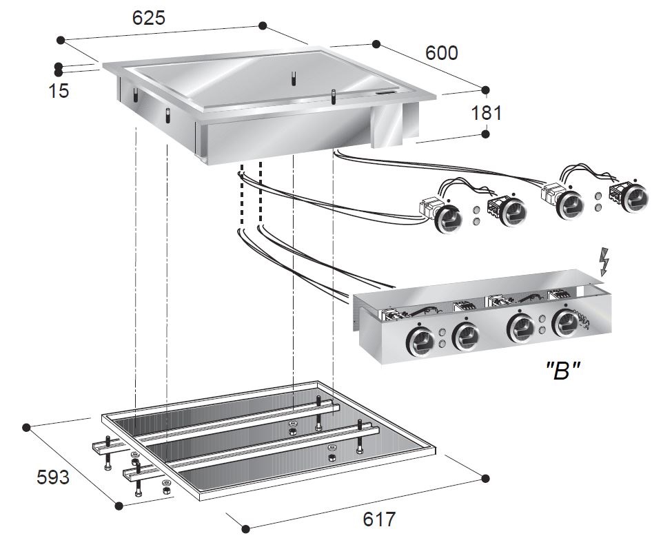 PLAQUES GRILL ÉL. CHROME COMBISTEEL 7266.0060
