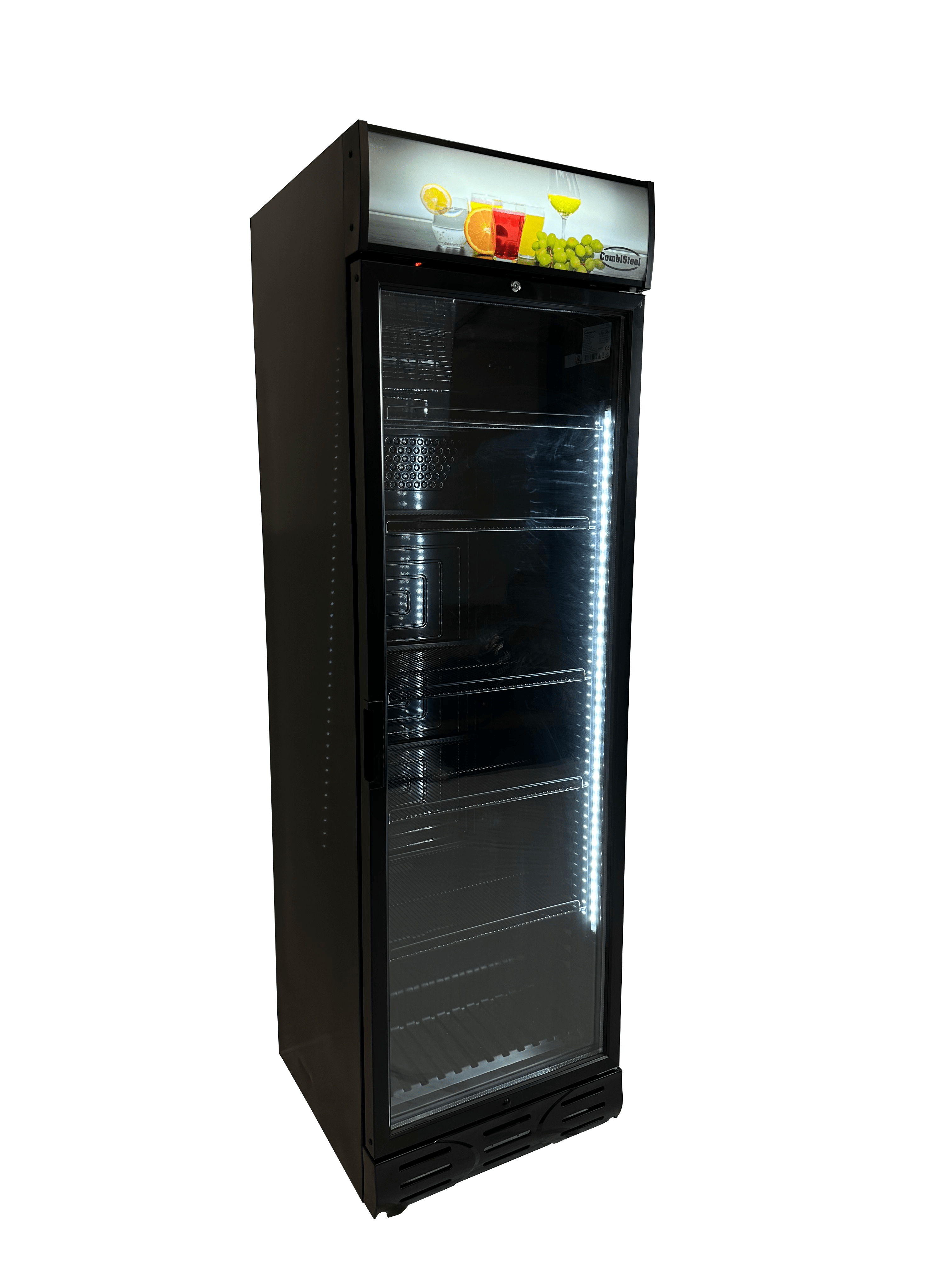 RÉFRIGÉRATEUR 1 PORTE EN VERRE NOIR COMBISTEEL 7464.0090