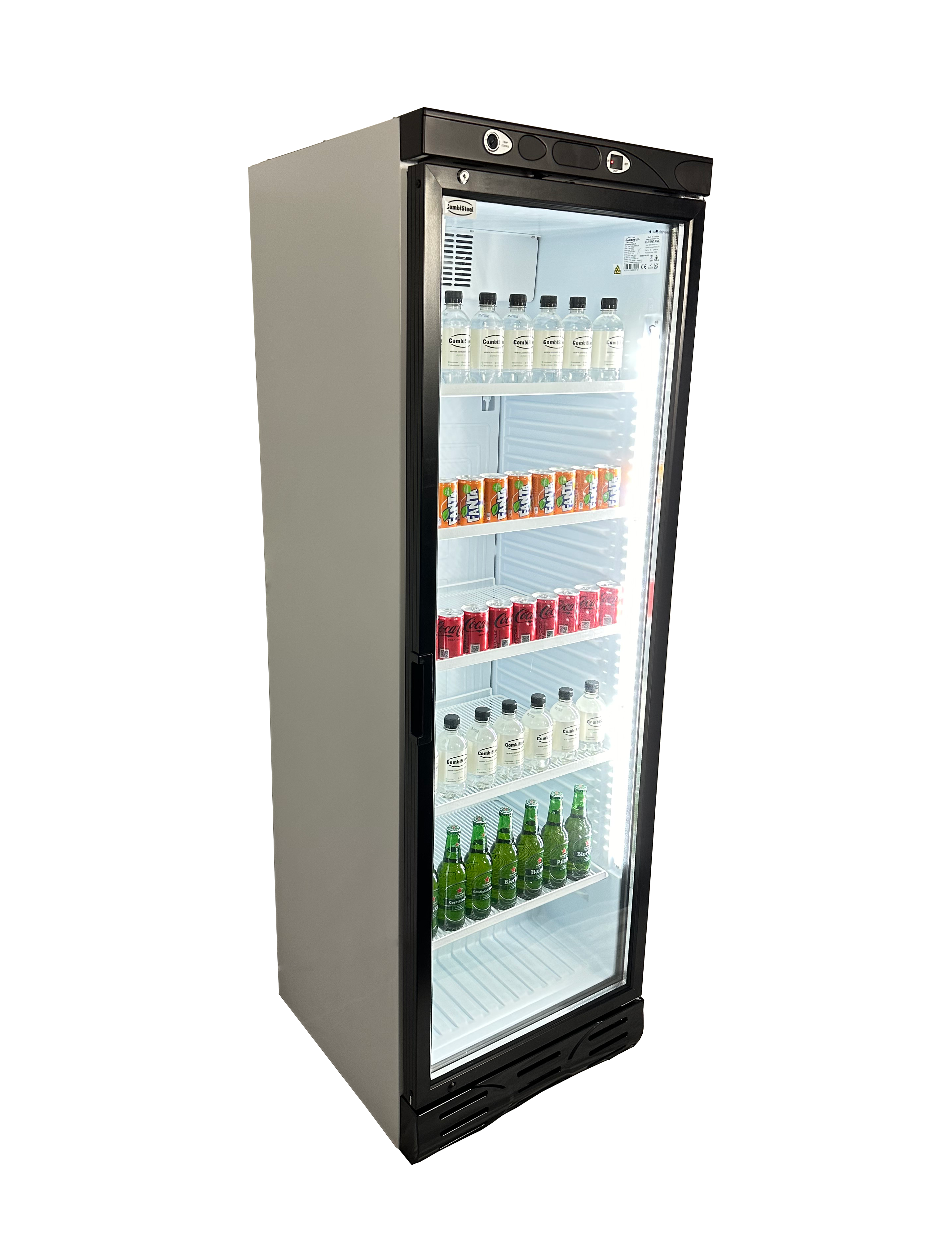 RÉFRIGÉRATEUR 1 PORTE EN VERRE 382L COMBISTEEL 7464.0095
