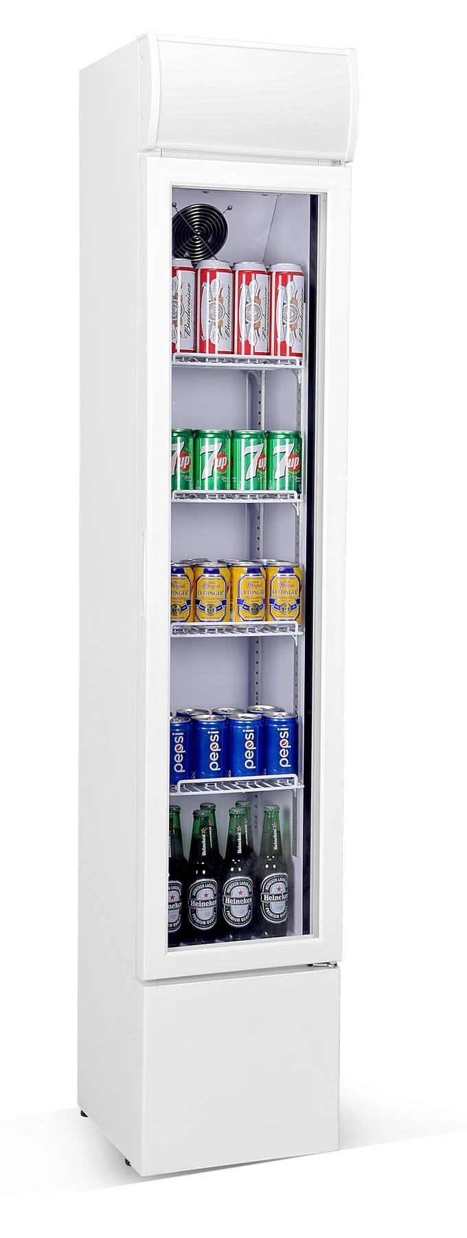 RÉFRIGÉRATEUR PORTE EN VERRE ÉTROIT COMBISTEEL 7455.1385