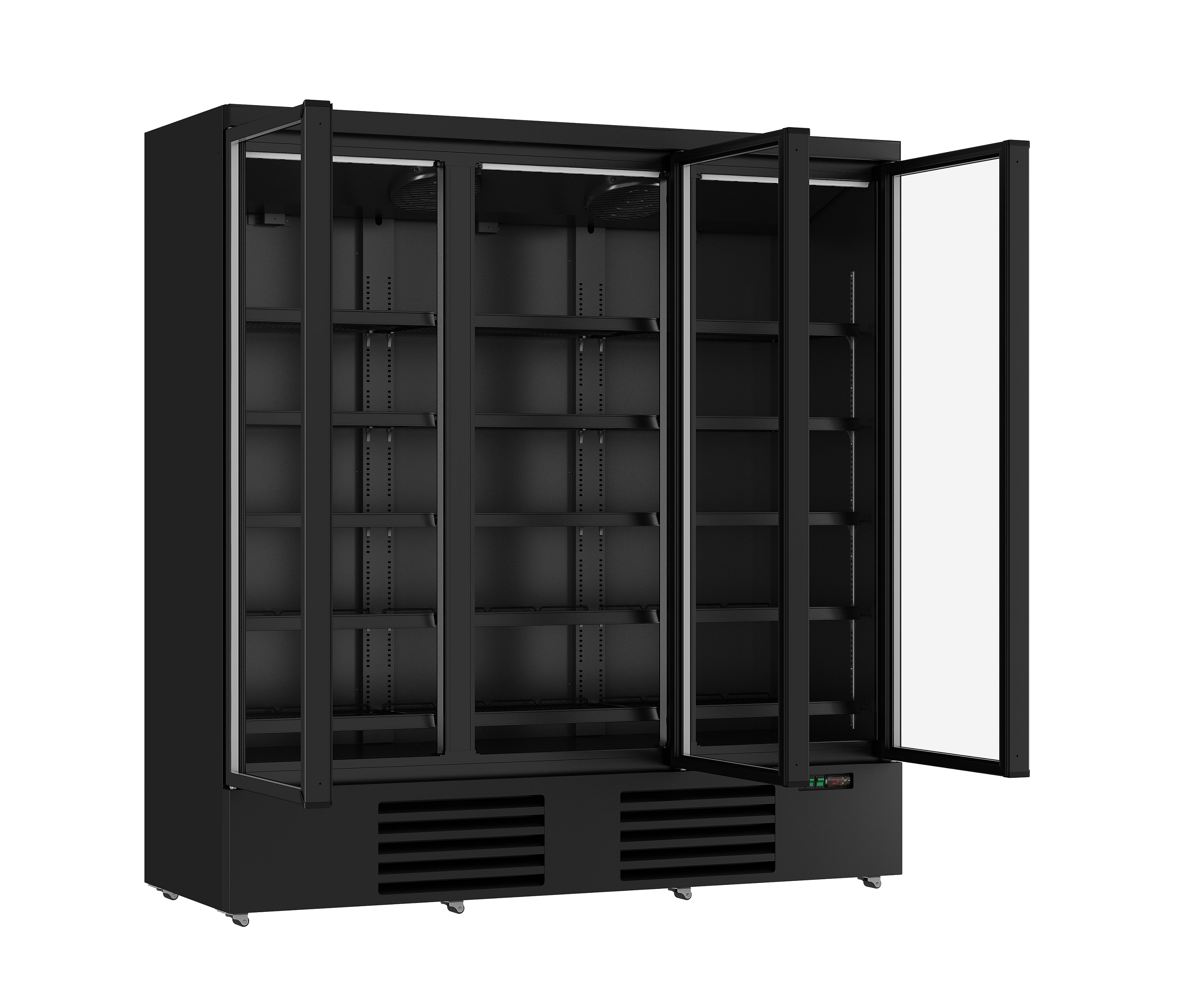 RÉFRIGÉRATEUR 3 PORTES EN VERRE NOIR JDE-1530R BL COMBISTEEL 7455.2235