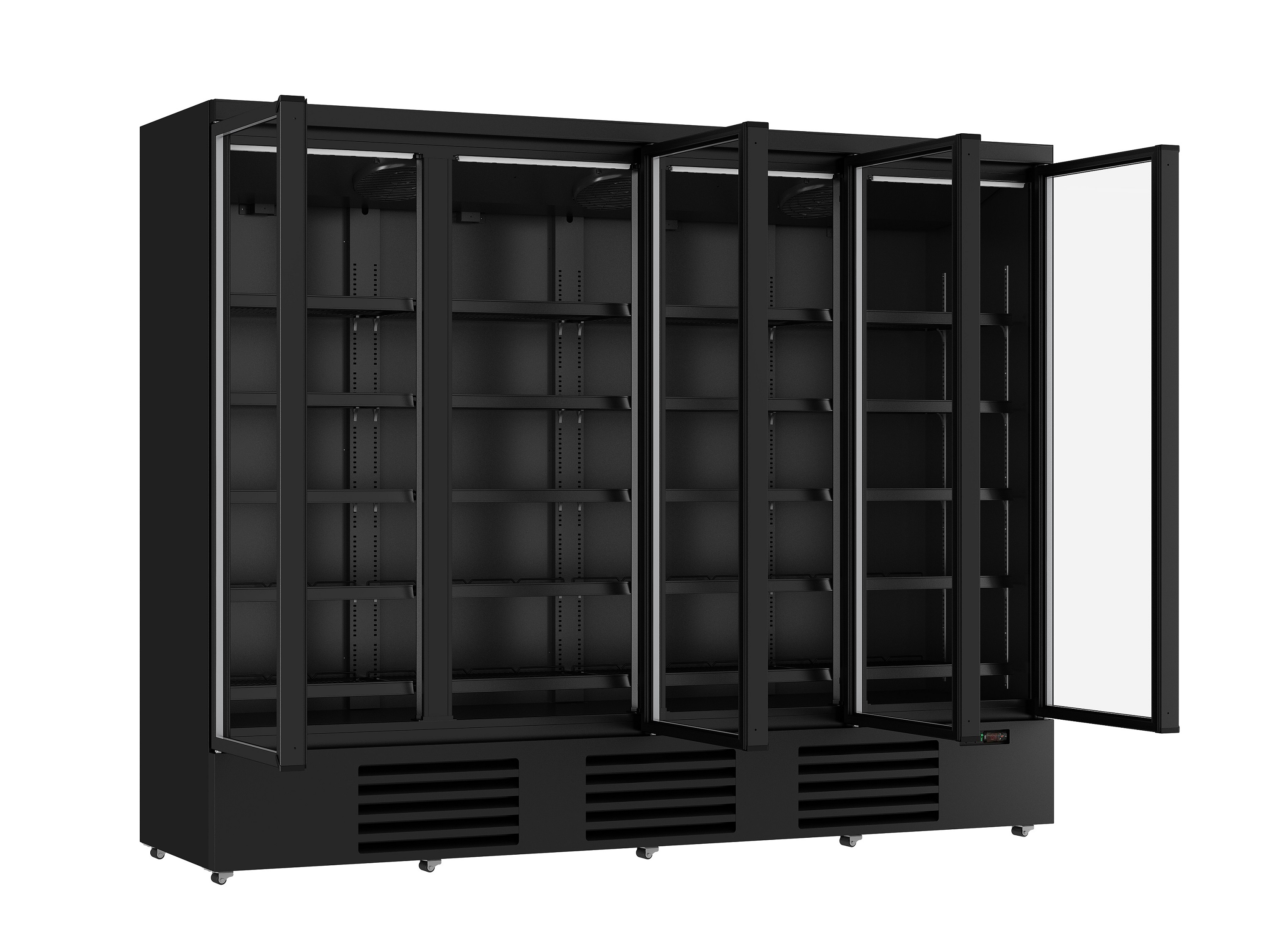 RÉFRIGÉRATEUR 4 PORTES EN VERRE NOIR JDE-2025R BL  *TRANSPORT SUR DEMANDE* COMBISTEEL 7455.2240