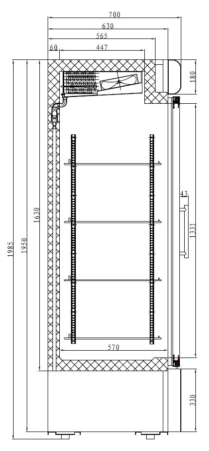 CONGÉLATEUR 2 PORTES EN VERRE COMBISTEEL 7450.0157