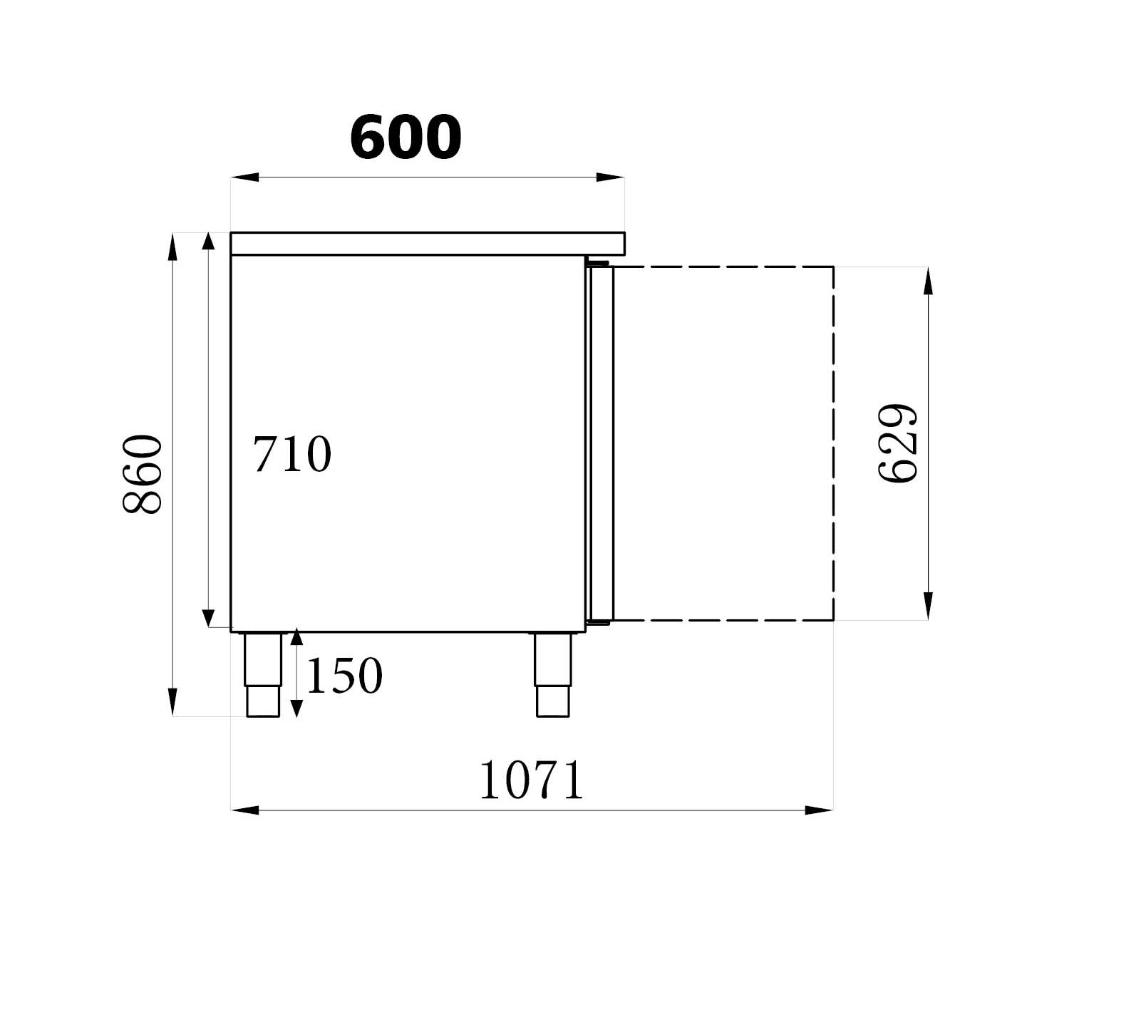 600 TABLE RÉFRIGÉRÉE 2 PORTES COMBISTEEL 7450.0118