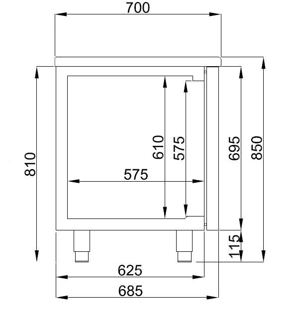 700 TABLE CONGÉLATEUR 3 PORTES MONOBLOCK ENERGY LINE COMBISTEEL 7489.5135