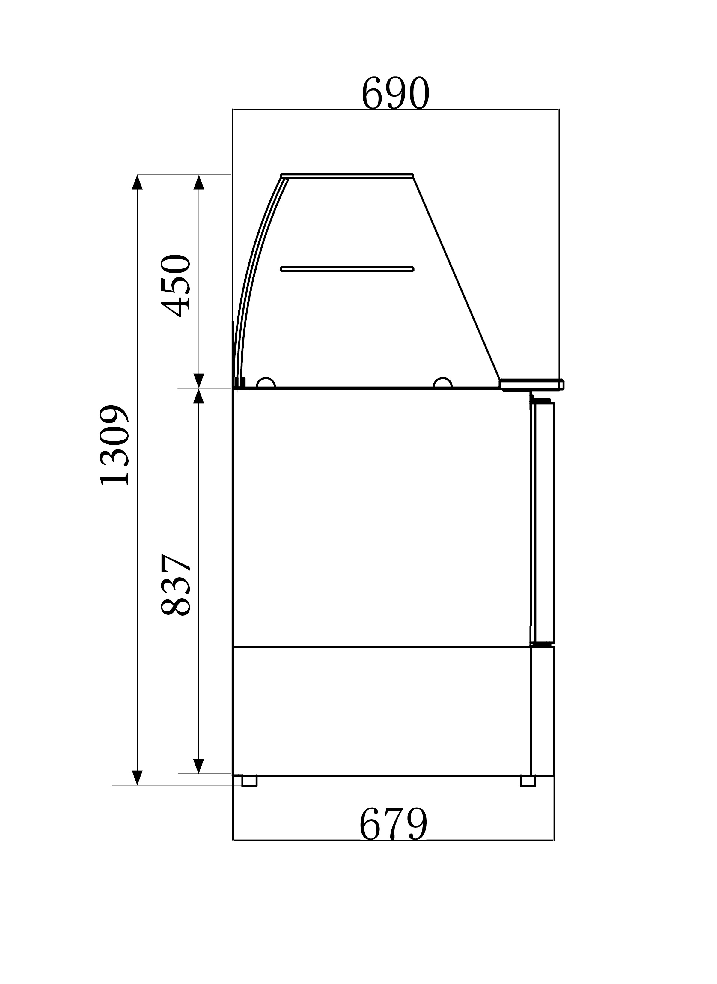 SALADETTE RÉFRIGÉREE AVEC VERRE 3 PORTES COMBISTEEL 7950.0405