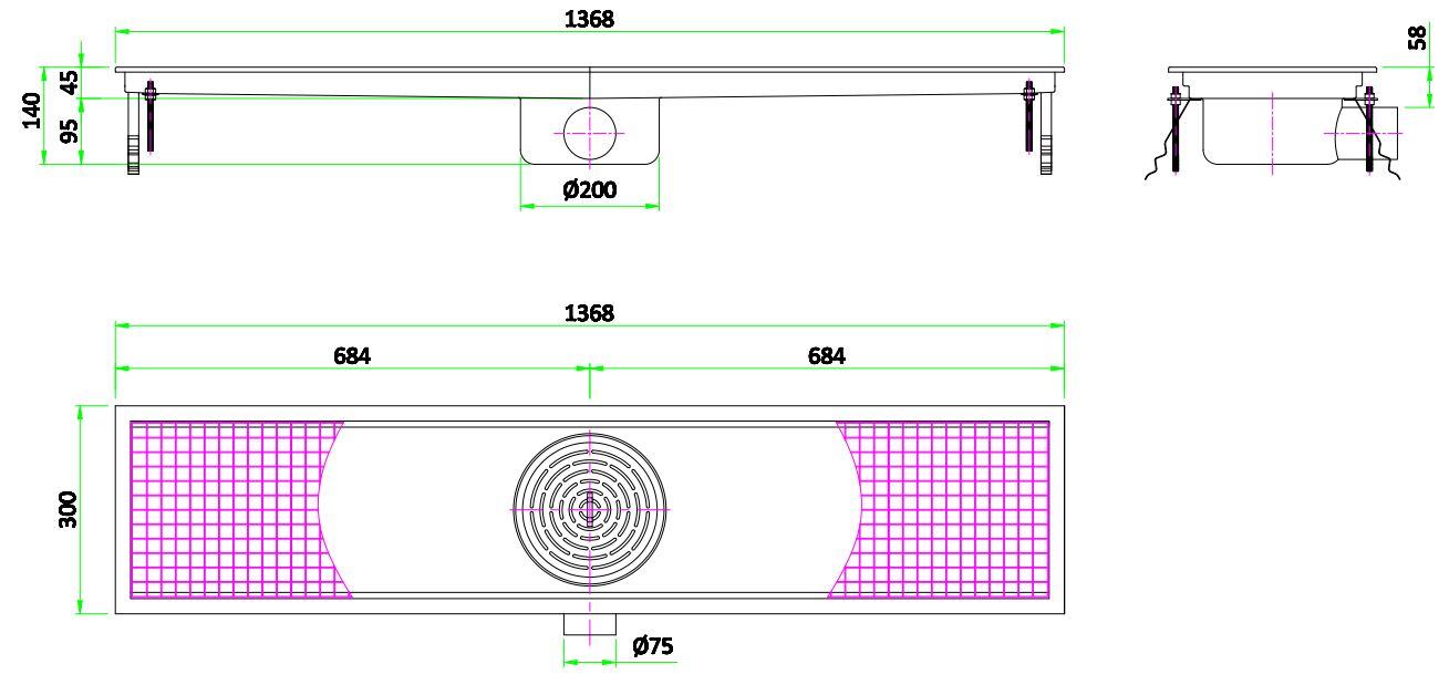 300 CANIVEAU DE SOL 1368 COMBISTEEL 7075.0115