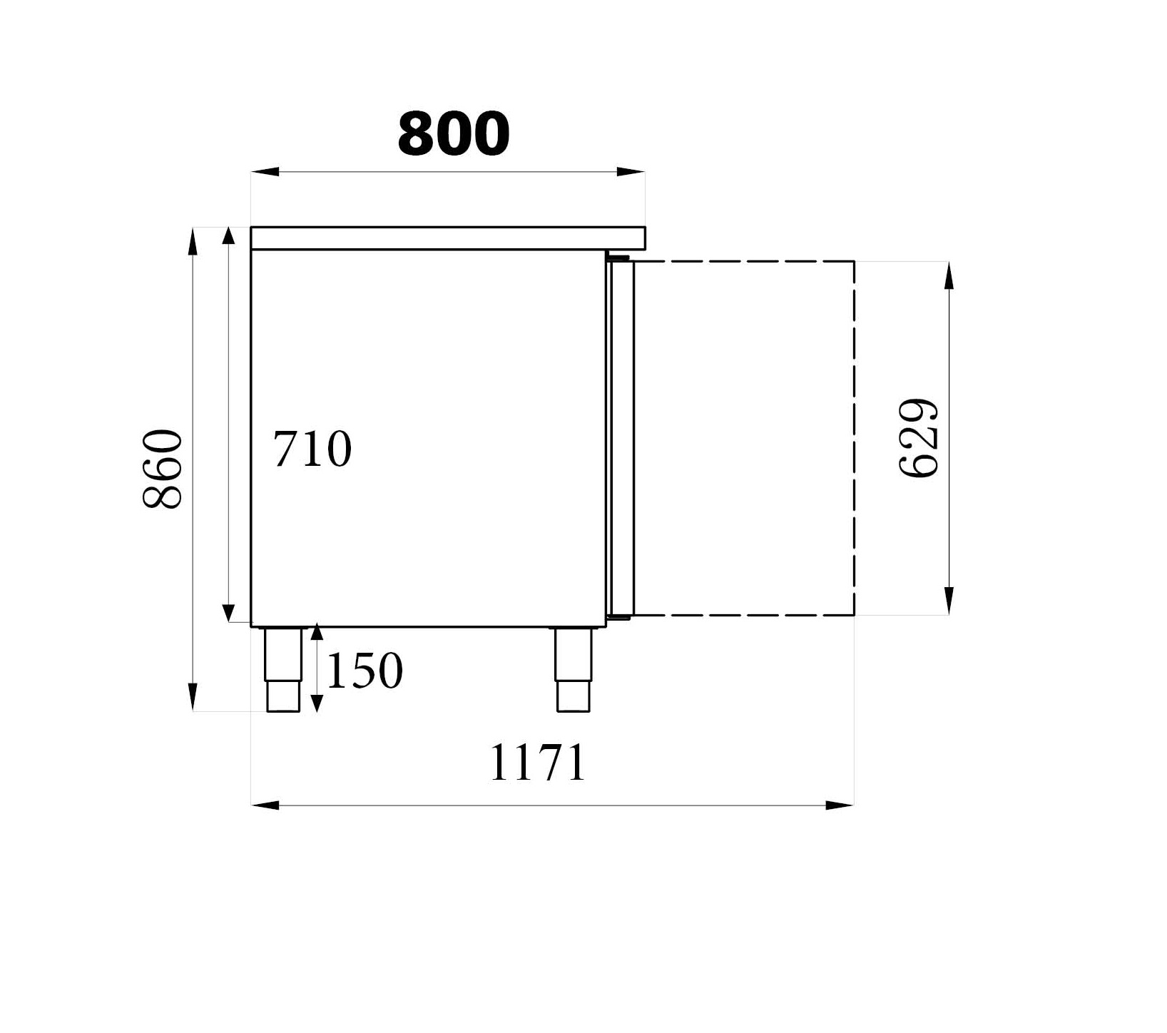TABLE RÉFRIGÉRÉE PÂTISSERIE 3 PORTES COMBISTEEL 7450.1220