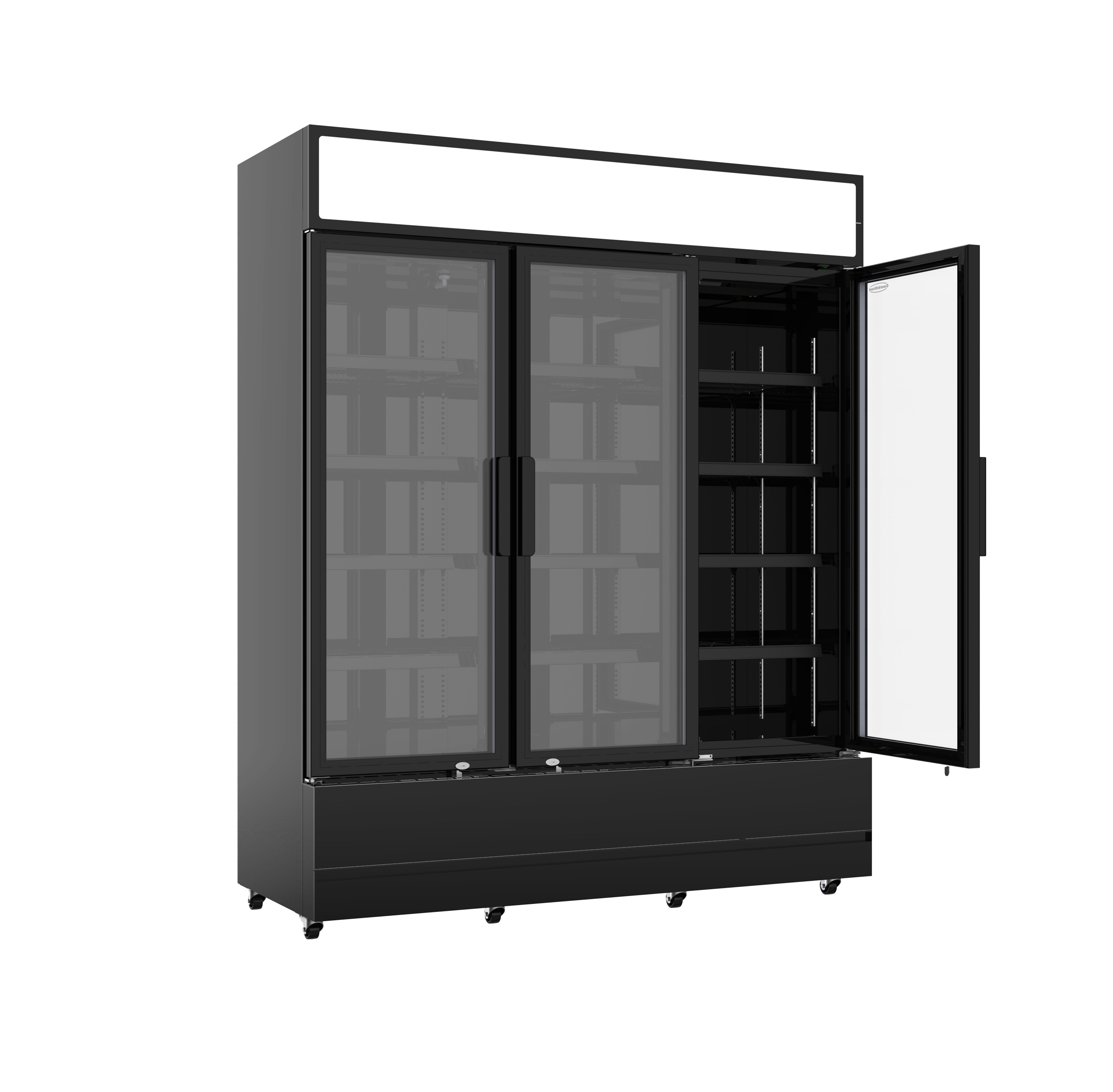 RÉFRIGÉRATEUR 3 PORTES EN VERRE NOIR FCU-1200 BL COMBISTEEL 7455.2115