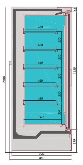 CHAMBRE FROIDE MURALE MIKE 1.3 COMBISTEEL 7350.0065
