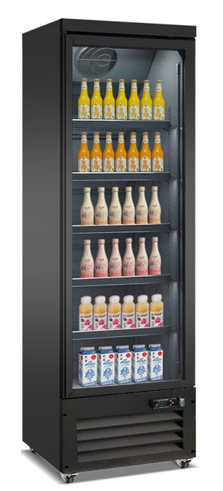 RÉFRIGÉRATEUR 1 PORTE EN VERRE NOIR CEB-500R BL COMBISTEEL 7526.0100