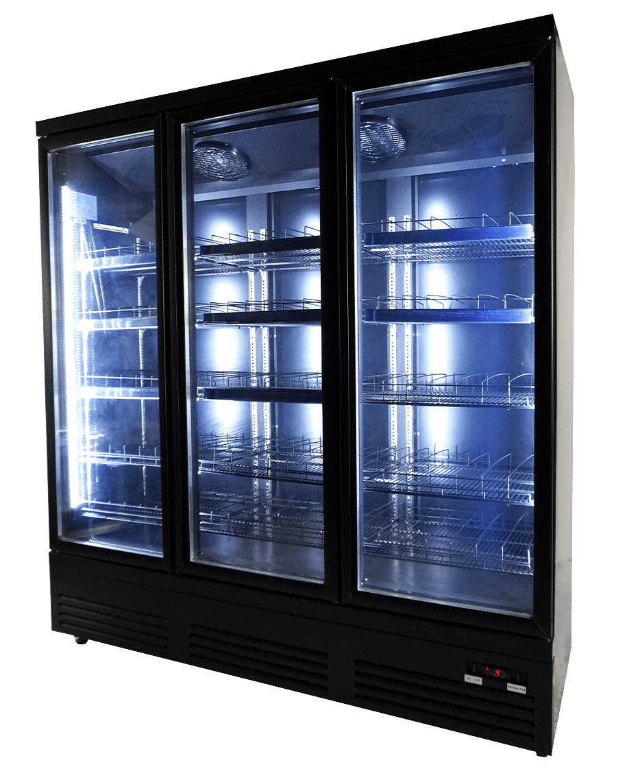 RÉFRIGÉRATEUR 3 PORTES EN VERRE NOIR CEB-1600R BL COMBISTEEL 7526.0110
