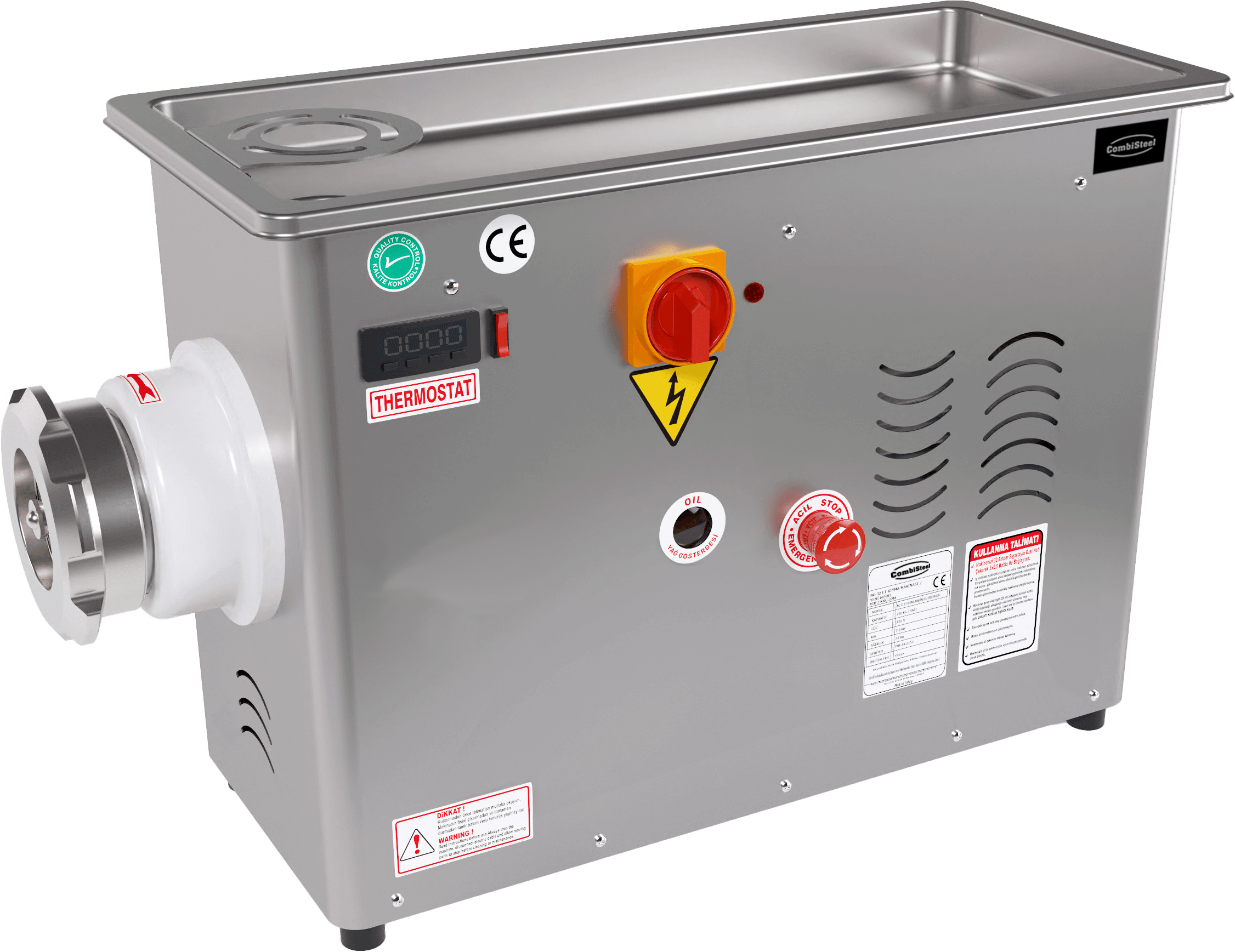 HACHOIR 22 - 450KG/H 230V - AVEC TÊTE FIXE RÉFRIGÉRÉE COMBISTEEL 7073.0070