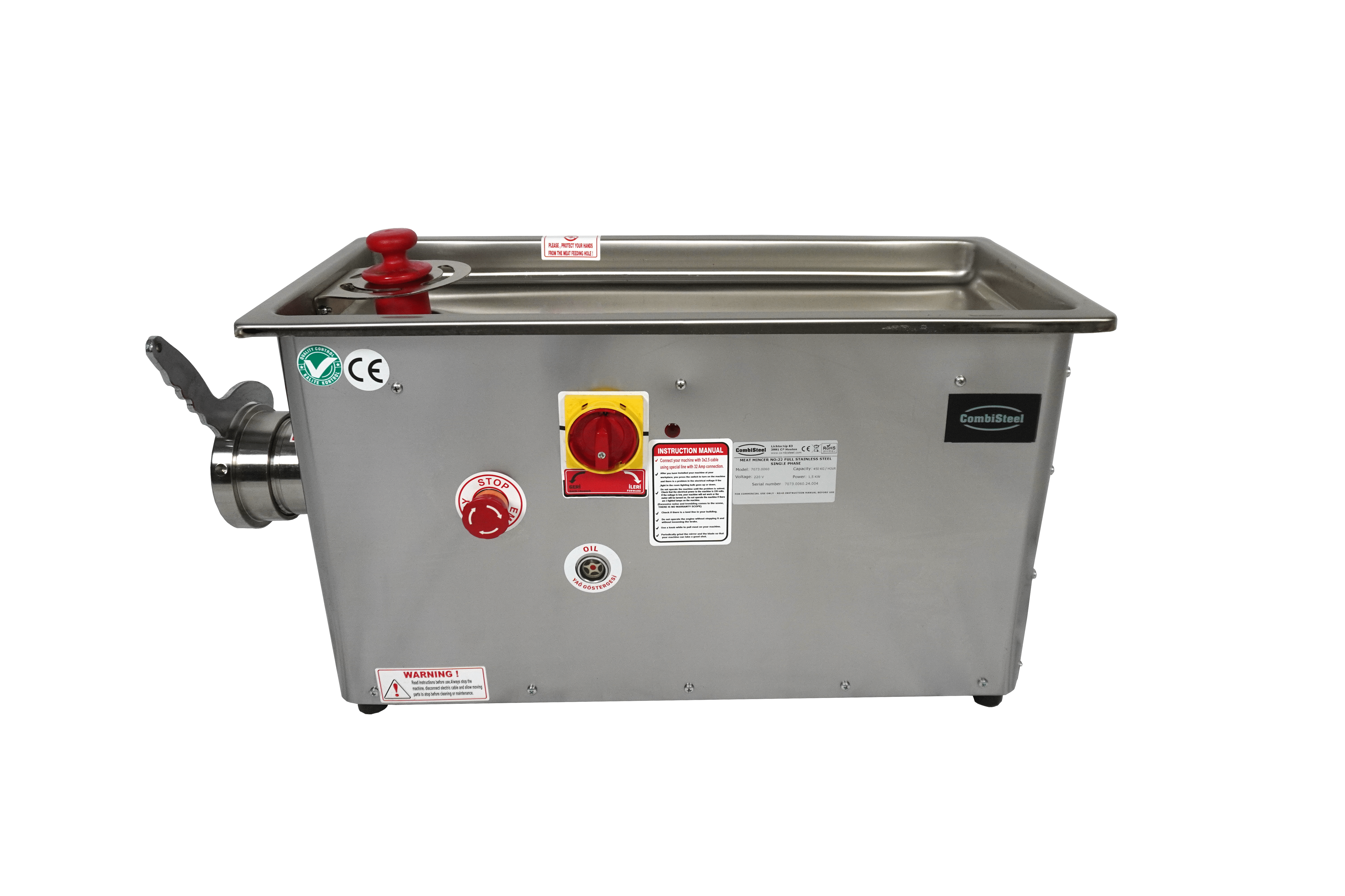 HACHOIR 32 - 750KG/H 400V - AVEC TÊTE FIXE COMBISTEEL 7073.0085